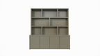 Fächerschrank Korsika - 230x40/20x240H cm - push-to-open Türen - flacher Oberschrank - 5cm Fachbodenstärke