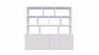 Fächerschrank Corsica - 280x20/40x240H cm - 5cm Fachbodenstärke - push-to-open Türen - offene Fächer - ohne Rückwand - schlichte Ausführung