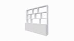 Fächerschrank Corsica - 280x20/40x240H cm - 5cm Fachbodenstärke - push-to-open Türen - offene Fächer - ohne Rückwand - schlichte Ausführung