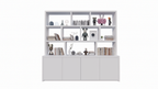 Fächerschrank Corsica - 280x20/40x240H cm - 5cm Fachbodenstärke - push-to-open Türen - offene Fächer - ohne Rückwand - schlichte Ausführung