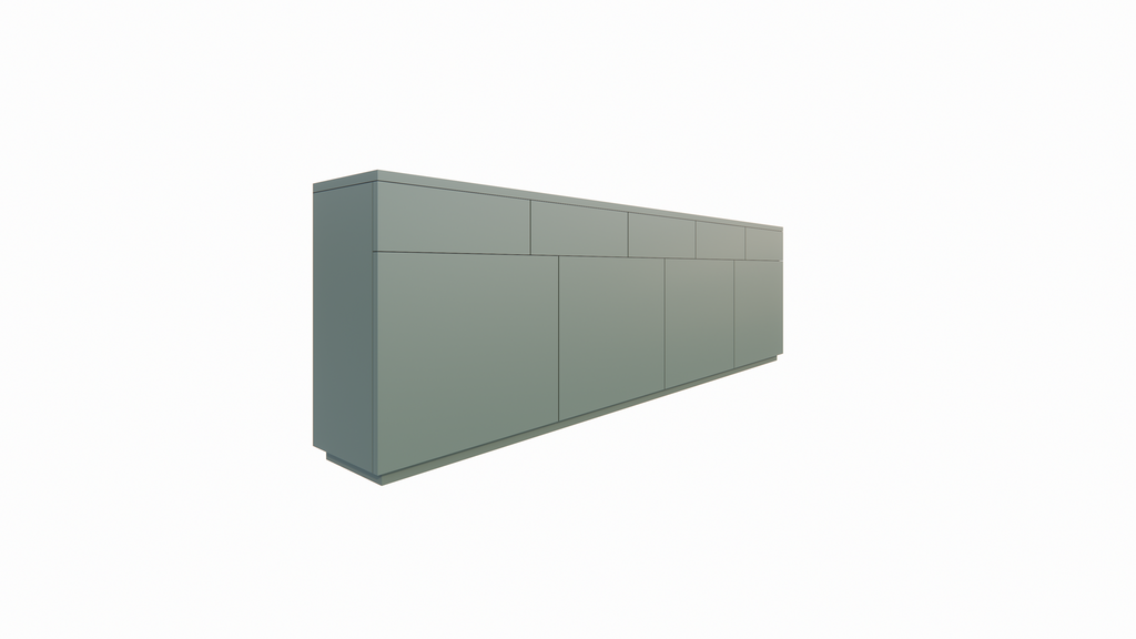 Cosenza Sideboard - 300x40x90H cm - Schubladen und Türen mit Push-to-Open-Funktion