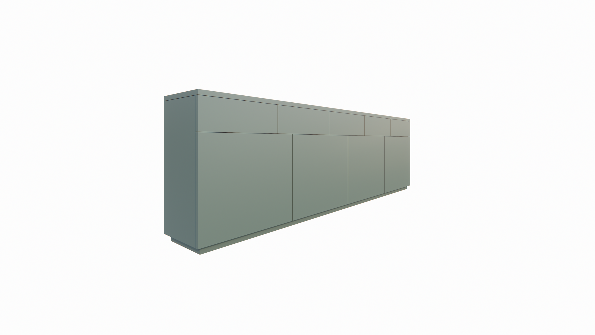 Cosenza Sideboard - 300x40x90H cm - Schubladen und Türen mit Push-to-Open-Funktion