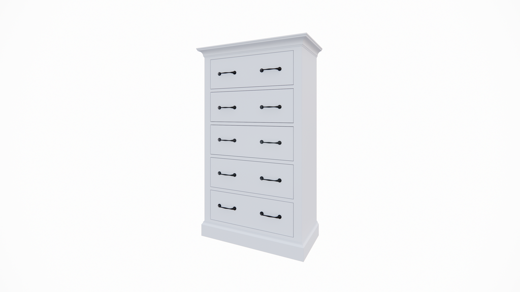 Kommode Crato - 70x35x130H cm - 5 Soft-Close-Schubladen