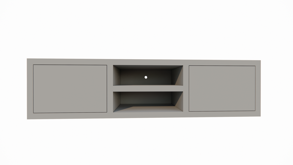 Dax TV-Sideboard - 160x40x40H cm - push-to-open Türen - 2 offene Fächer - 4cm Fachbodenstärke