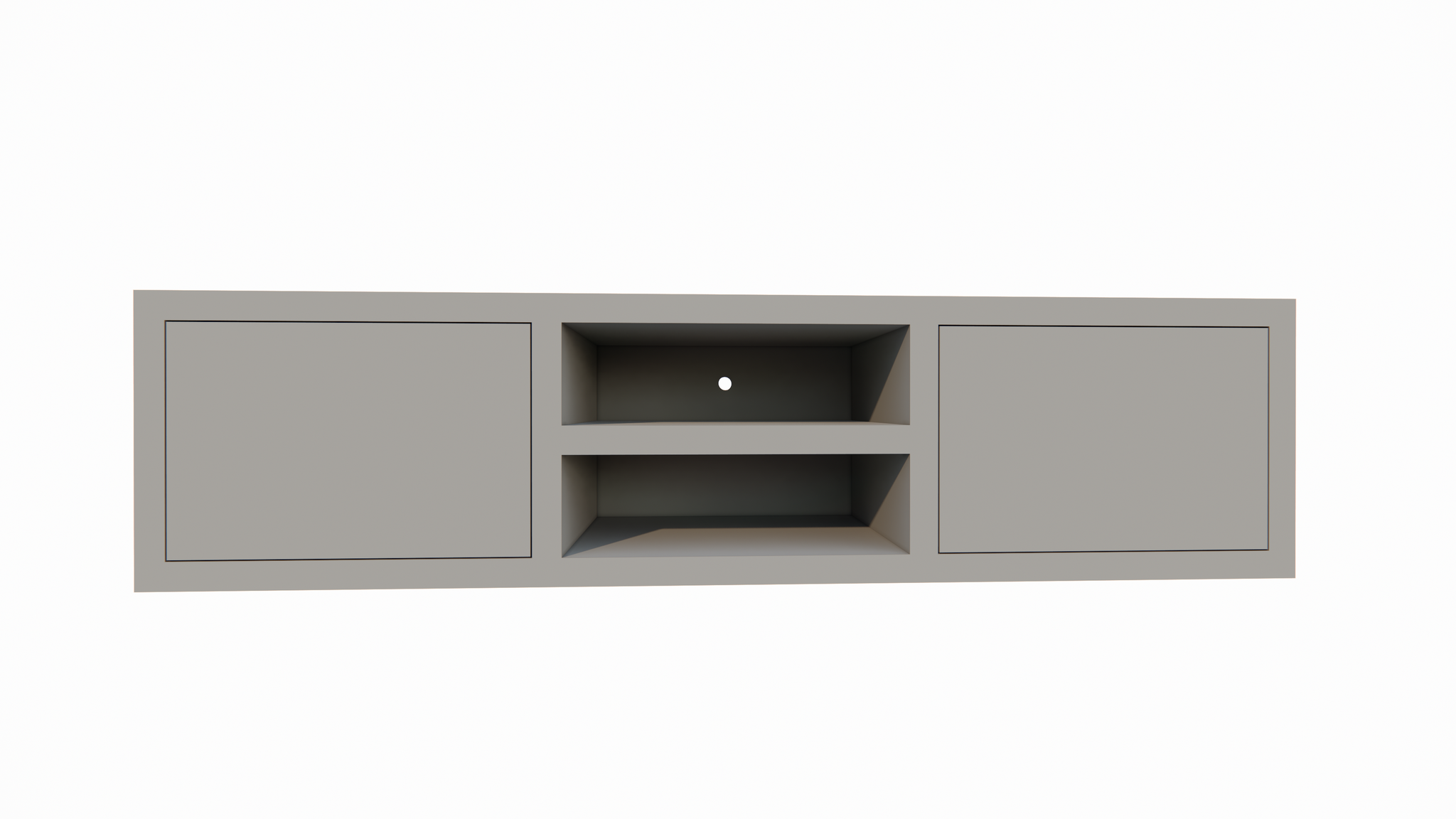 Dax TV-Sideboard - 160x40x40H cm - push-to-open Türen - 2 offene Fächer - 4cm Fachbodenstärke