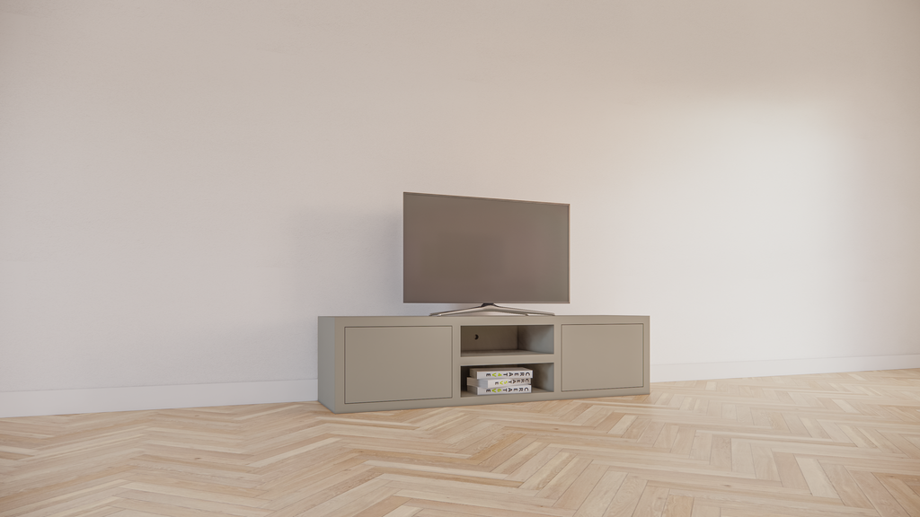 Dax TV-Sideboard - 160x40x40H cm - push-to-open Türen - 2 offene Fächer - 4cm Fachbodenstärke