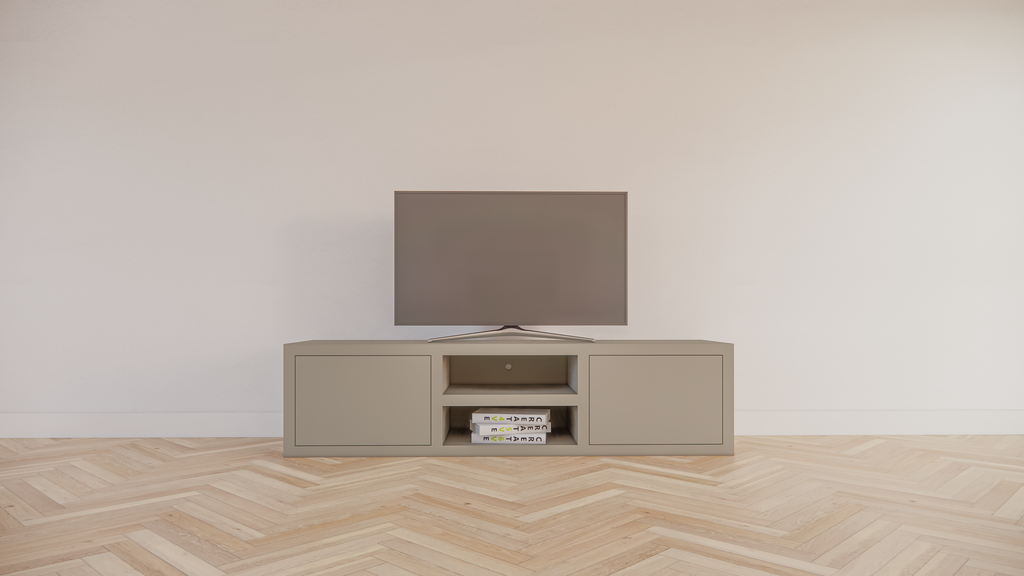 Dax TV-Sideboard - 160x40x40H cm - push-to-open Türen - 2 offene Fächer - 4cm Fachbodenstärke