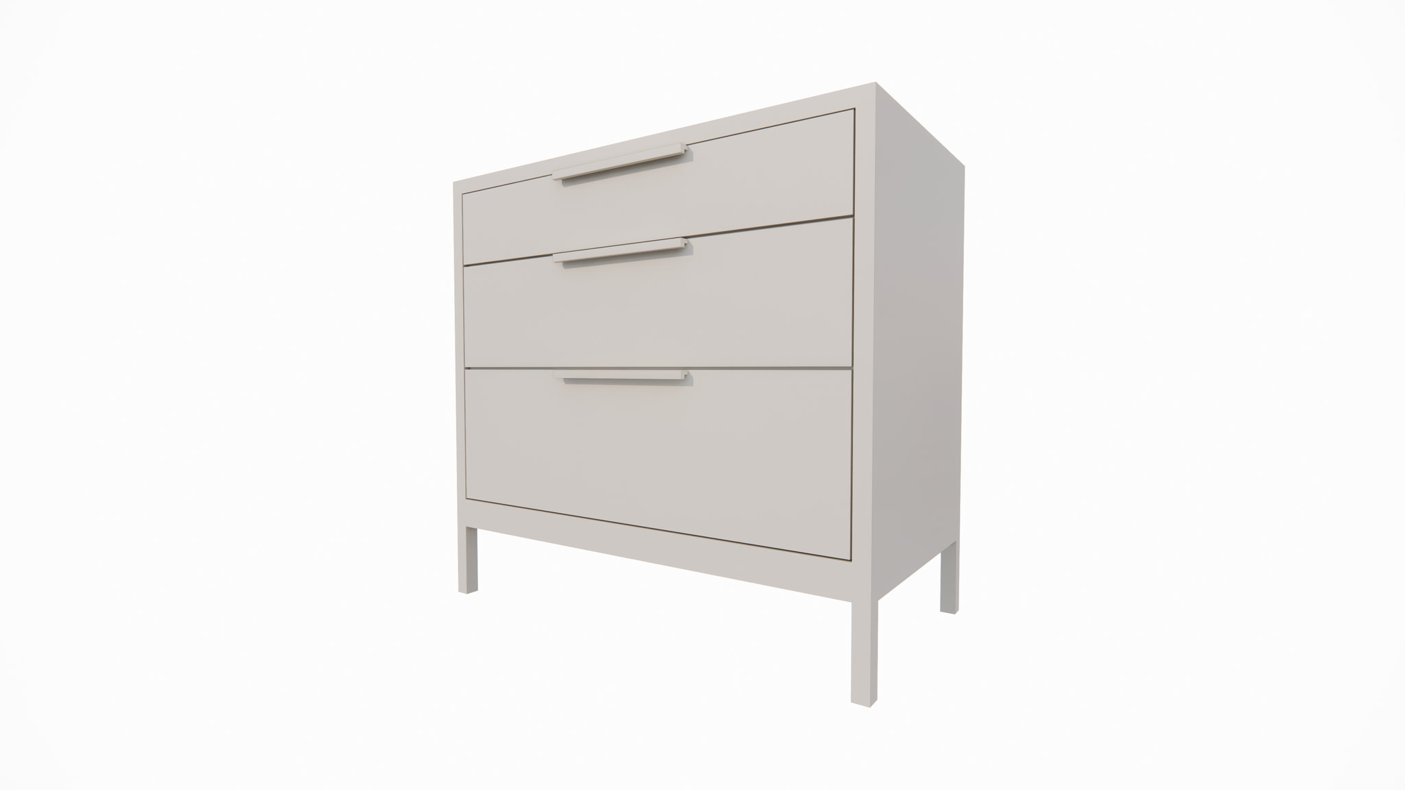 Kommode Demak 95cm - 95x50x90H cm - auf Beinen - 3 Soft-Close-Schubladen
