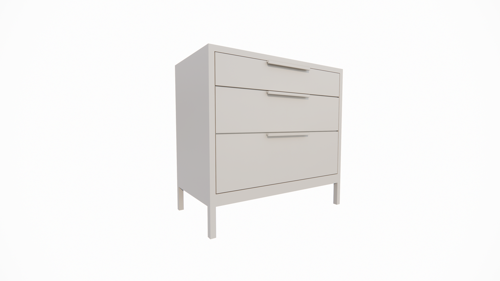Kommode Demak 95cm - 95x50x90H cm - auf Beinen - 3 Soft-Close-Schubladen