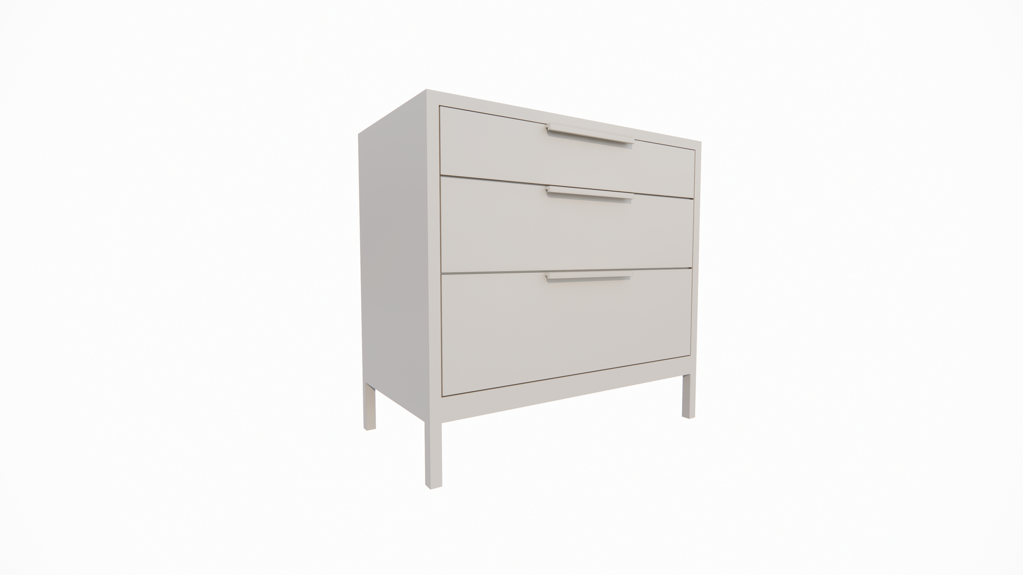 Kommode Demak 95cm - 95x50x90H cm - auf Beinen - 3 Soft-Close-Schubladen