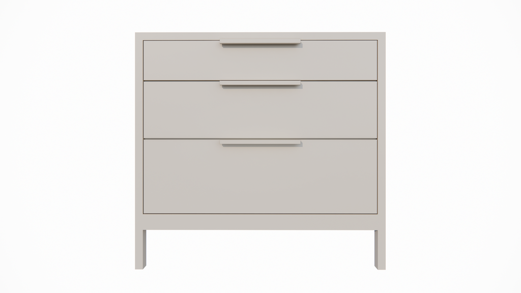 Kommode Demak 95cm - 95x50x90H cm - auf Beinen - 3 Soft-Close-Schubladen