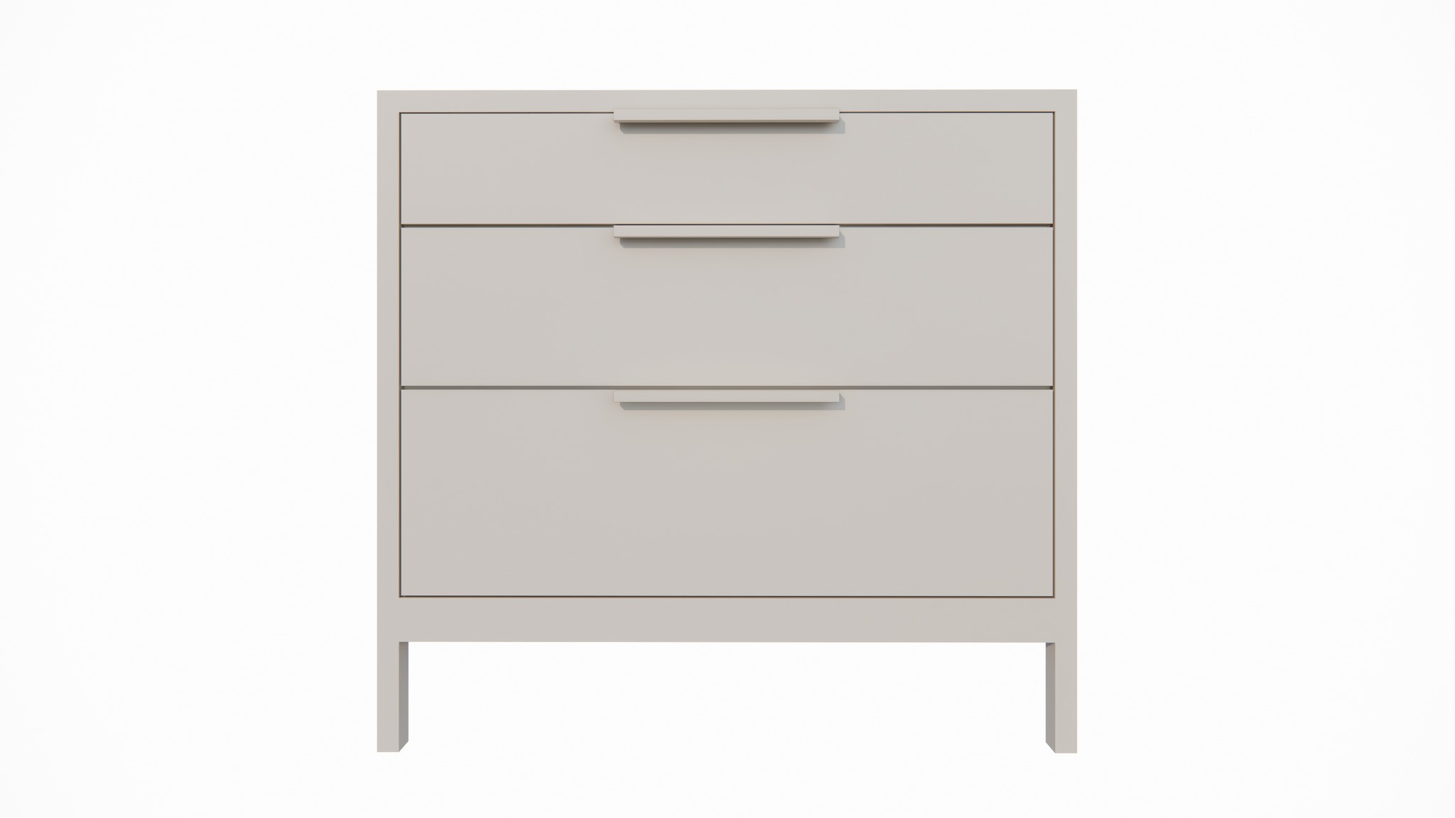 Kommode Demak 95cm - 95x50x90H cm - auf Beinen - 3 Soft-Close-Schubladen