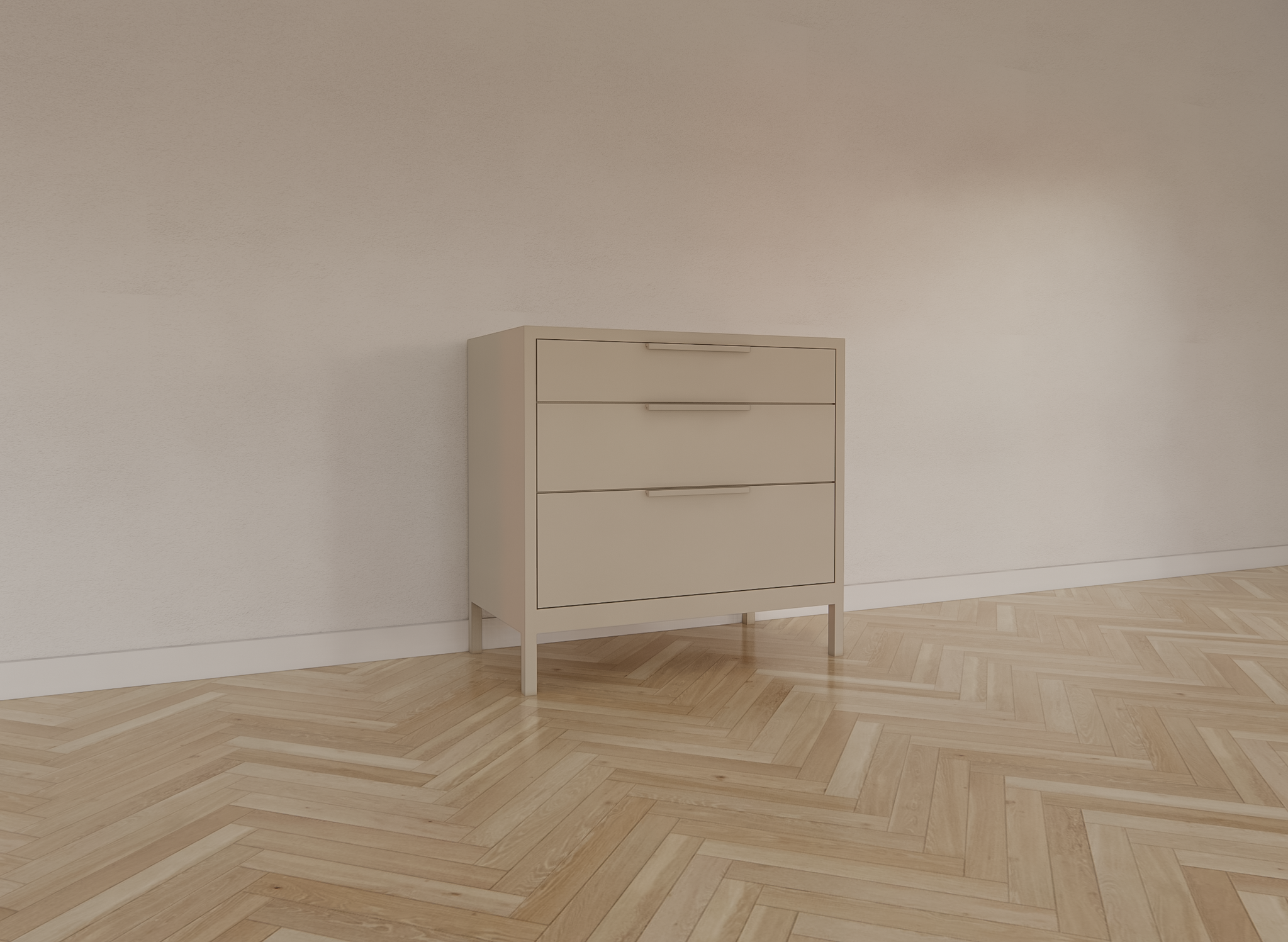 Kommode Demak 95cm - 95x50x90H cm - auf Beinen - 3 Soft-Close-Schubladen