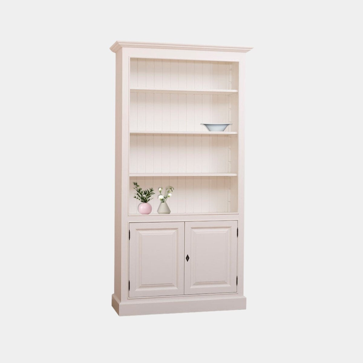 Bücherregal Den Bosch - 110x40x210H cm - 2 geschlossene Türen - 3 verstellbare Einlegeböden
