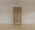 Kinderkleiderschrank Denok - 90x60x195H cm - auf runden Beinen - 2 Flügeltüren - verstellbare Einlegeböden und Hängeteil - 1 Soft-Close-Schublade
