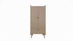 Kinderkleiderschrank Denok - 90x60x195H cm - auf runden Beinen - 2 Flügeltüren - verstellbare Einlegeböden und Hängeteil - 1 Soft-Close-Schublade