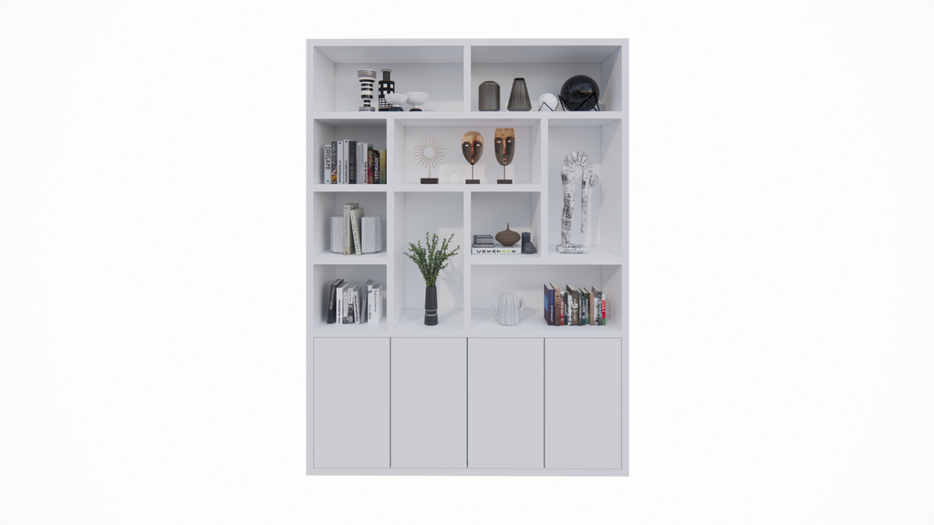 Dinan Schrank - 177x40x260H cm - Push-to-open Türen - 4cm Bodenstärke
