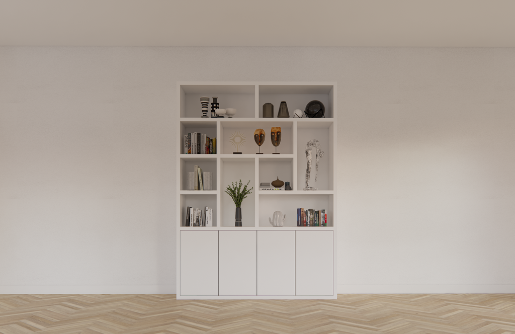 Dinan Schrank - 177x40x260H cm - Push-to-open Türen - 4cm Bodenstärke