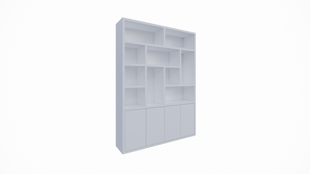 Dinan Schrank - 177x40x260H cm - Push-to-open Türen - 4cm Bodenstärke