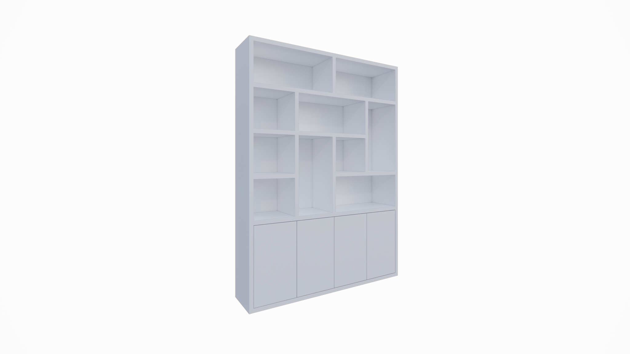 Dinan Schrank - 177x40x260H cm - Push-to-open Türen - 4cm Bodenstärke