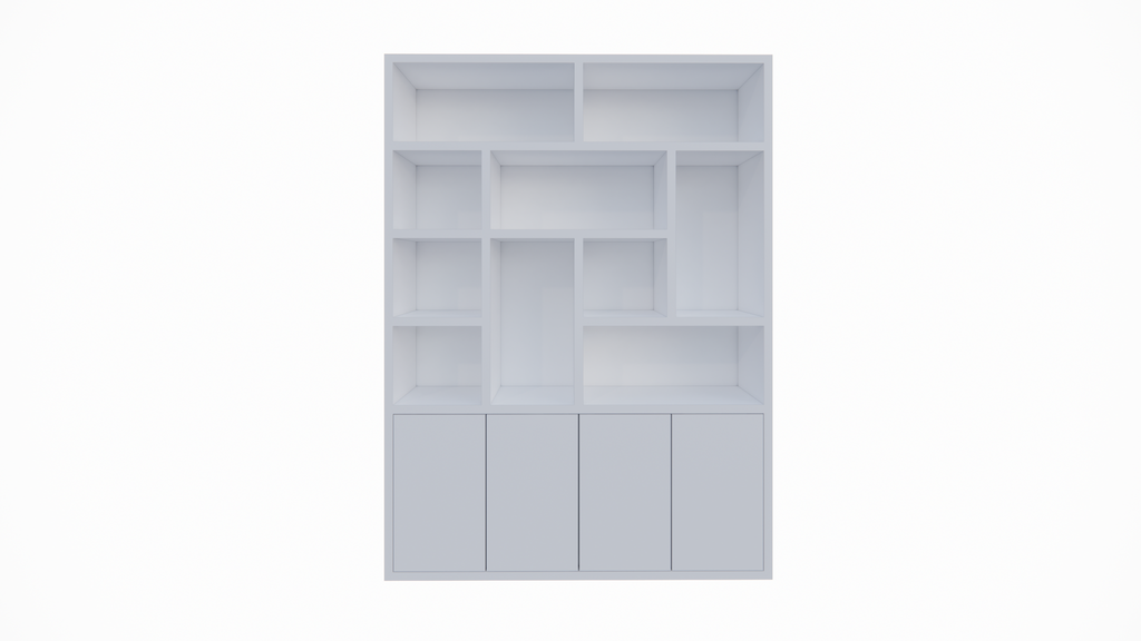 Dinan Schrank - 177x40x260H cm - Push-to-open Türen - 4cm Bodenstärke