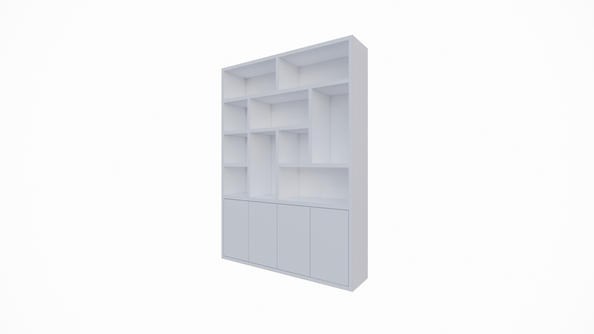 Dinan Schrank - 177x40x260H cm - Push-to-open Türen - 4cm Bodenstärke