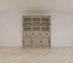 Buffetschrank Dublin - 200x46x220H cm - 3 Glasschiebetüren - 4 Soft-Close-Schubladen - 3 geschlossene Schiebetüren