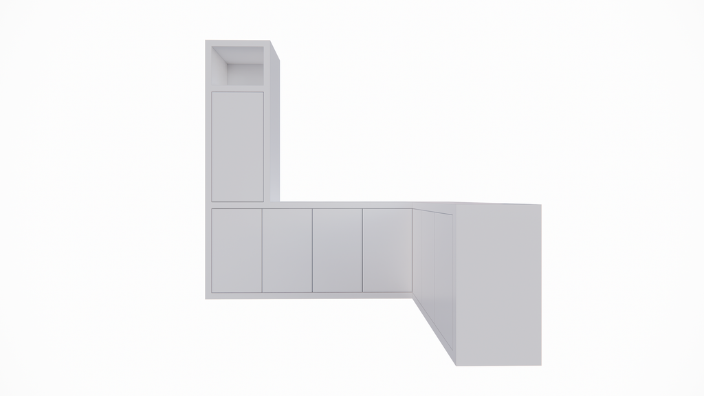 Eckschrank Durango - 200/150x40x200H cm - Fächerschrank - push-to-open Türen