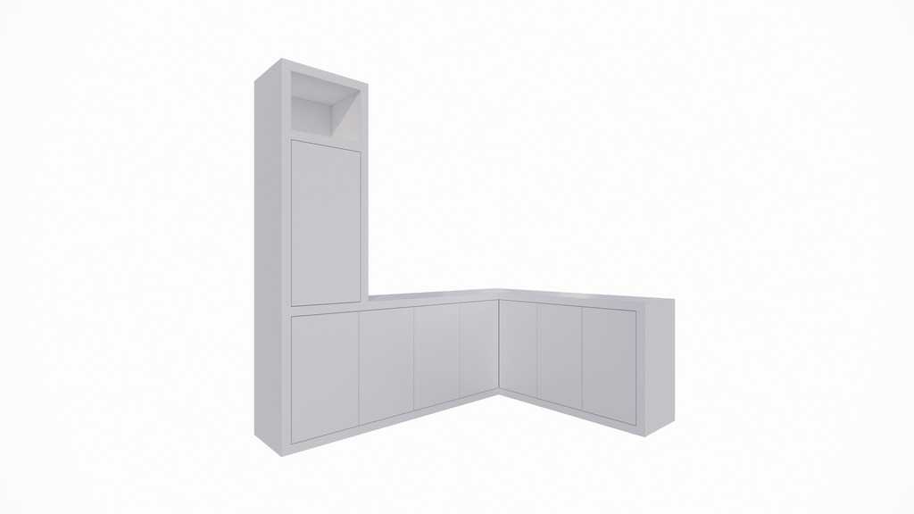 Eckschrank Durango - 200/150x40x200H cm - Fächerschrank - push-to-open Türen