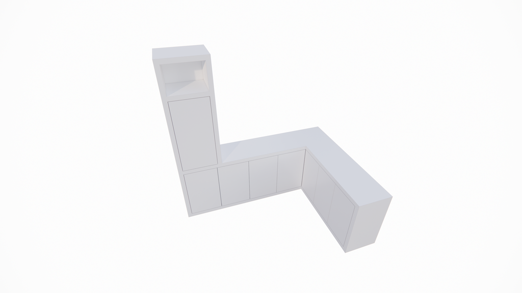 Eckschrank Durango - 200/150x40x200H cm - Fächerschrank - push-to-open Türen