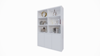 Durham Regal - 160x40x230H cm - 3 grifflose push-to-open Türen - offene Regale - schlankes Design - 5cm Bodenstärke - Bücherregal