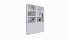 Durham Regal - 160x40x230H cm - 3 grifflose push-to-open Türen - offene Regale - schlankes Design - 5cm Bodenstärke - Bücherregal