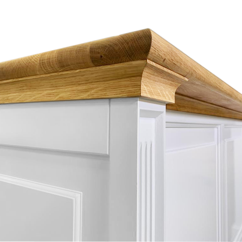 Schreibtisch King Louis - 180x70x78H cm - Eichenplatte - 1 geschlossene Flügeltür - 3 Soft-Close-Schubladen - Englischer Stil