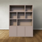 Manhattan 03 Regal - 180x40x240H cm - schlankes Design - 3 push-to-open Türen - offene Einlegeböden - grifflose Türen - 5cm Bodenstärke