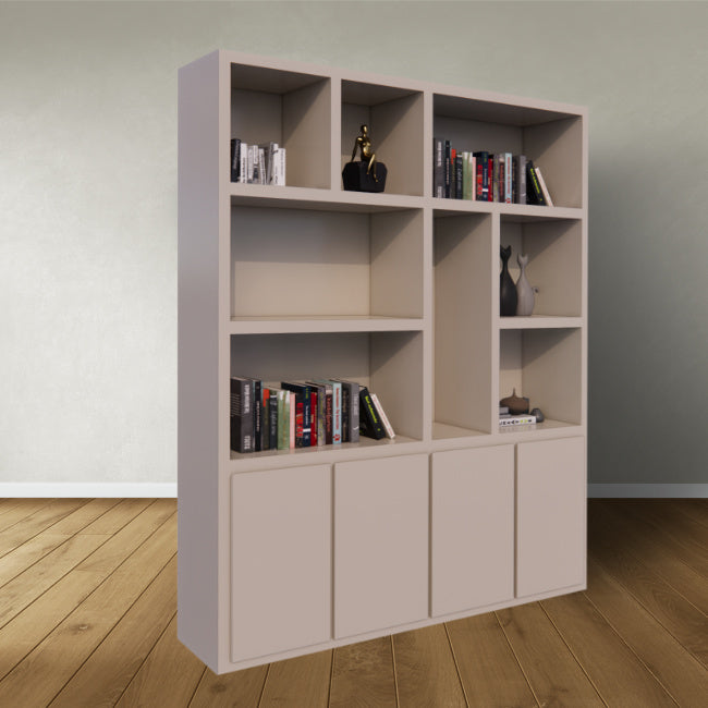 Regal Manhattan 04 - 200x40x240H cm - schlankes Design - 4 push-to-open Türen - offene Einlegeböden - grifflose Türen - 5cm Bodenstärke