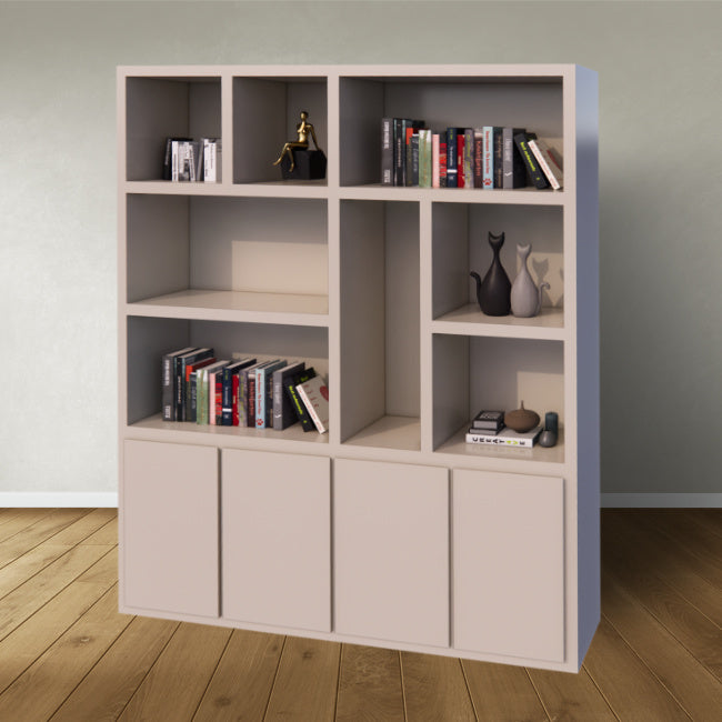 Regal Manhattan 04 - 200x40x240H cm - schlankes Design - 4 push-to-open Türen - offene Einlegeböden - grifflose Türen - 5cm Bodenstärke