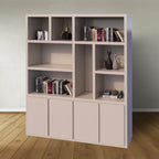 Regal Manhattan 04 - 200x40x240H cm - schlankes Design - 4 push-to-open Türen - offene Einlegeböden - grifflose Türen - 5cm Bodenstärke