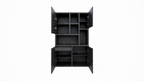Fächerschrank faro 01 - 124x44x200H cm - geschlossene Türen im Oberschrank - push-to-open Türen - schlankes Design