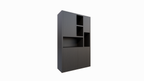 Fächerschrank faro 01 - 124x44x200H cm - geschlossene Türen im Oberschrank - push-to-open Türen - schlankes Design