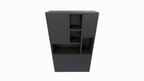Fächerschrank faro 01 - 124x44x200H cm - geschlossene Türen im Oberschrank - push-to-open Türen - schlankes Design