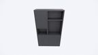 Faro 02 Fächerschrank - 124x44x200H cm - offene Einlegeböden - geschlossene Tür im Oberschrank - push to open Türen - Schublade hinter der Tür - schlankes Design