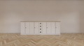 Sideboard Fernie - 260x50x90H cm - mit Eichenplatte - 8 Flügeltüren - 4 Schubladen