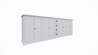 Sideboard Fernie - 260x50x90H cm - mit Eichenplatte - 8 Flügeltüren - 4 Schubladen
