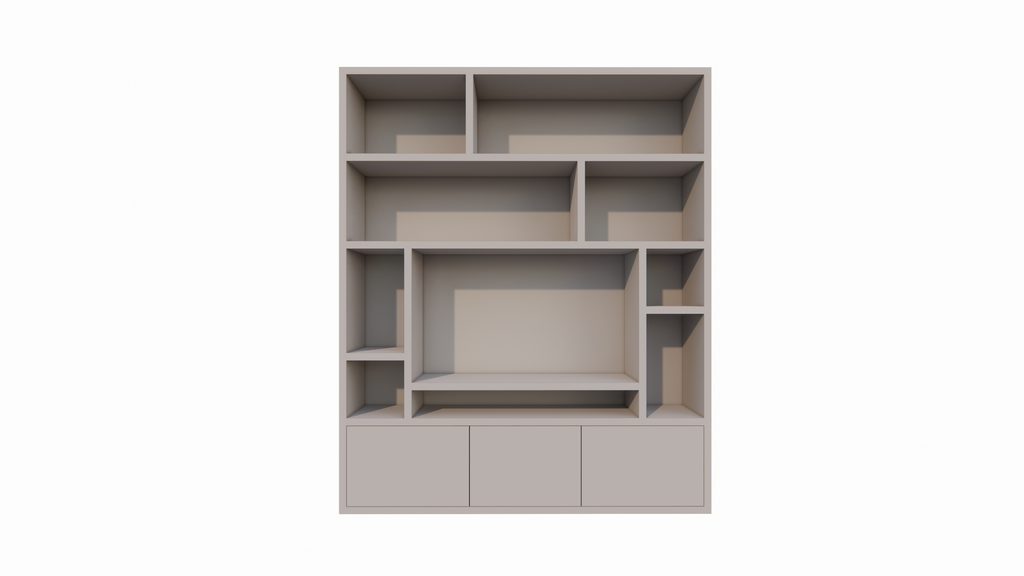 Fisterra Fächerschrank - 200x35x240H cm - push-to-open Türen - glatte Oberfläche