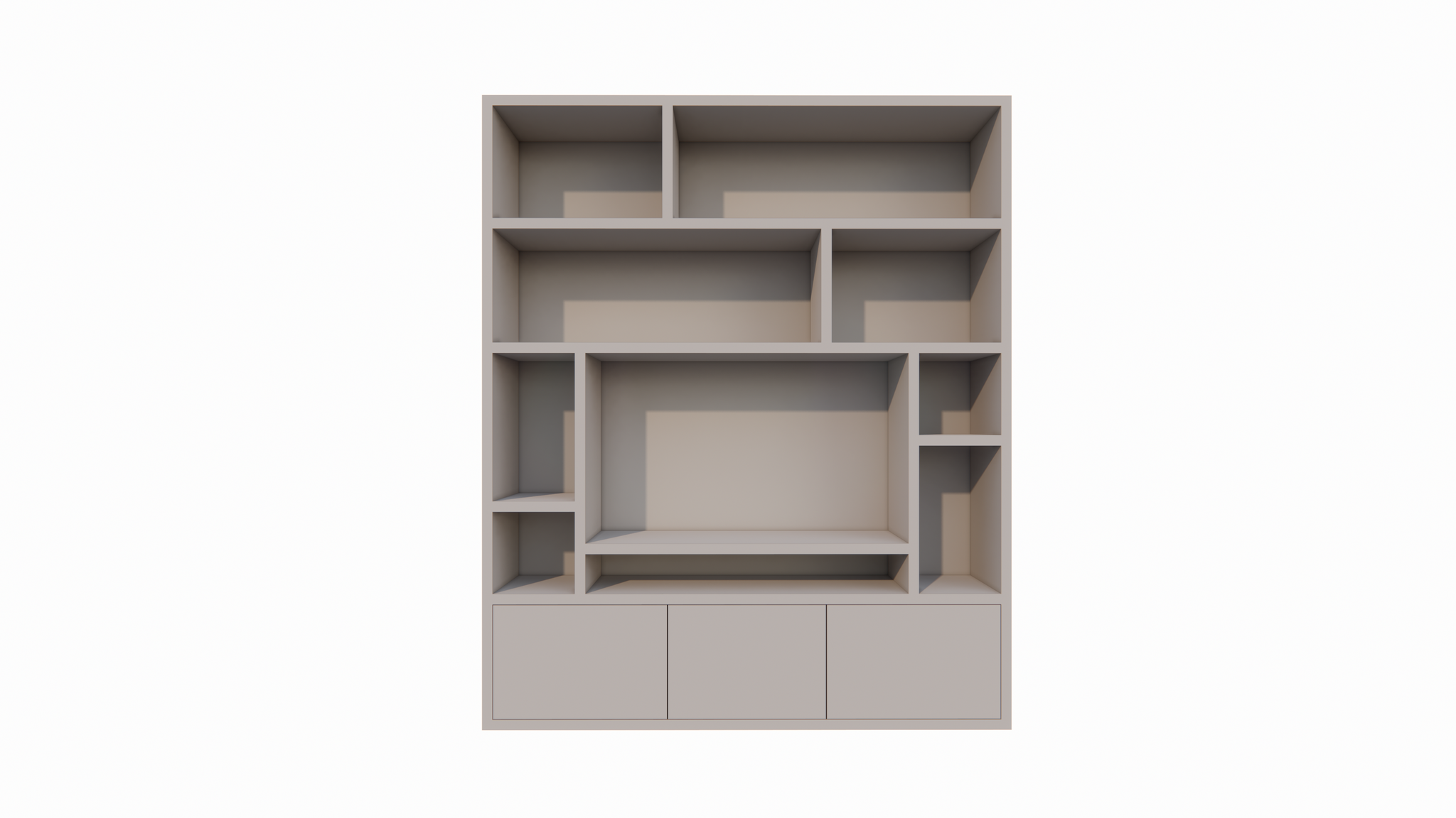 Fisterra Fächerschrank - 200x35x240H cm - push-to-open Türen - glatte Oberfläche