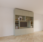 Flensburger Fächerschrank - 240x40x255H cm - Push-to-open-Türen - schlichte Ausführung