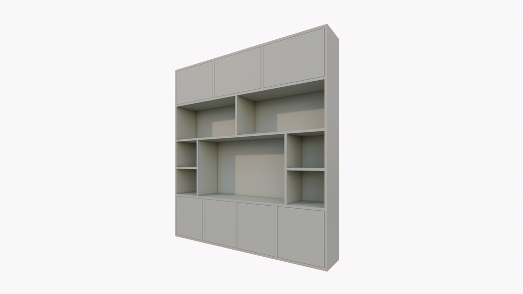 Flensburger Fächerschrank - 240x40x255H cm - Push-to-open-Türen - schlichte Ausführung