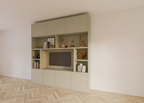 Flensburger Fächerschrank - 240x40x255H cm - Push-to-open-Türen - schlichte Ausführung
