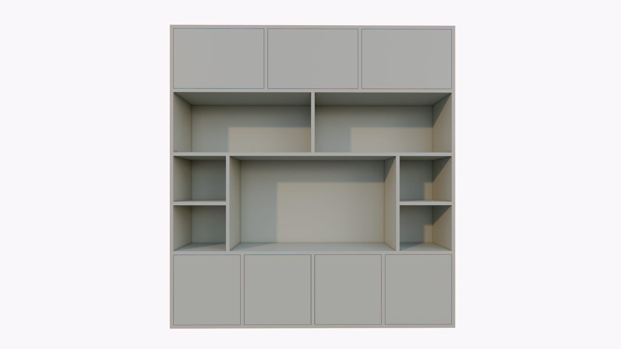 Flensburger Fächerschrank - 240x40x255H cm - Push-to-open-Türen - schlichte Ausführung