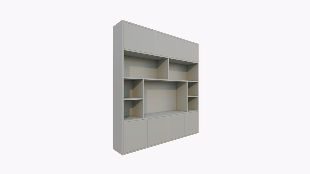 Flensburger Fächerschrank - 240x40x255H cm - Push-to-open-Türen - schlichte Ausführung